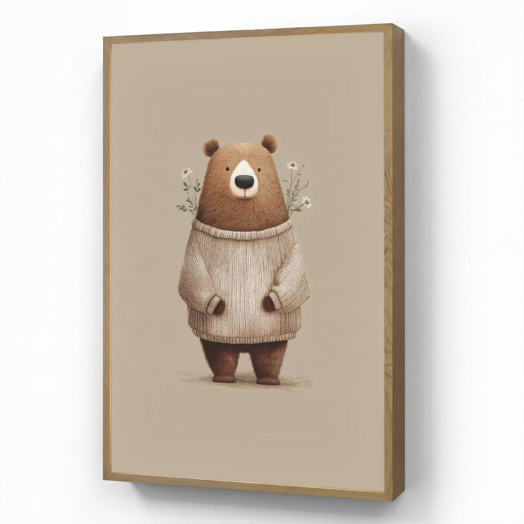 OnlyWow DOBÍJECÍ NOČNÍ LAMPIČKA Medvěd - Bílé květy - Cosy 70x100 cm