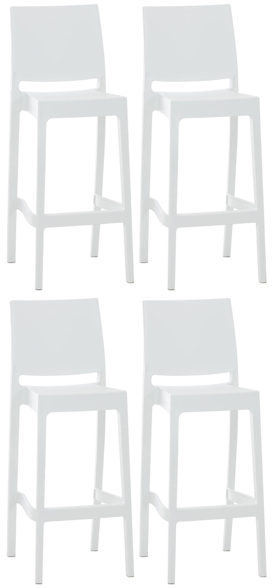BARHOCKER 4 Kunststoff Weiß - Weiß, Kunststoff (45/105/51cm) - CLP