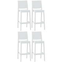 BARHOCKER 4 Kunststoff Weiß - Weiß, Kunststoff (45/105/51cm) - CLP