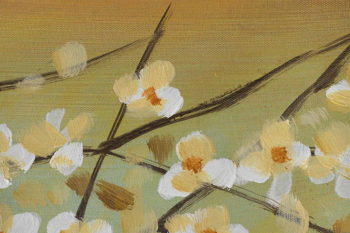 ÖLGEMÄLDE 120/80 cm - Gelb/Weiß, Holz/Textil (120/80cm) - KUNSTLOFT