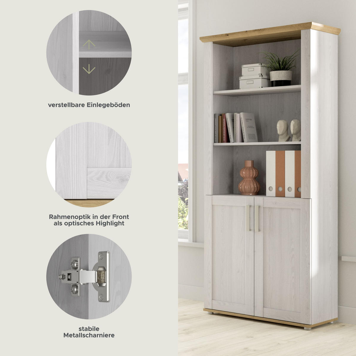 AKTENSCHRANK Verona Sibiu Lärche 84/39/193 cm - Lärchefarben, Holzwerkstoff (84/193/39cm) - Xonox