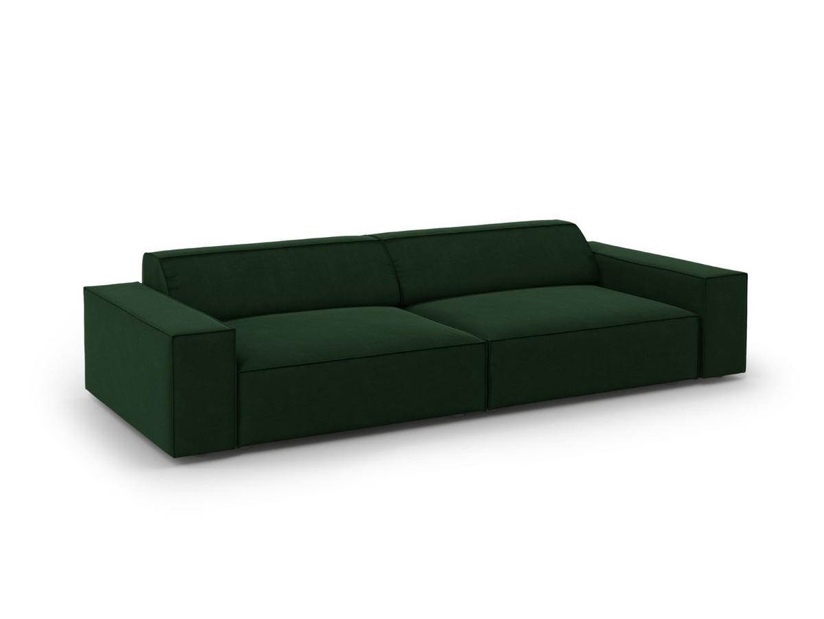 SOFA Jodie aus Samt flaschengrün 4 Sitzplätze - Dunkelgrün, Textil (244/70/102cm) - Micadoni