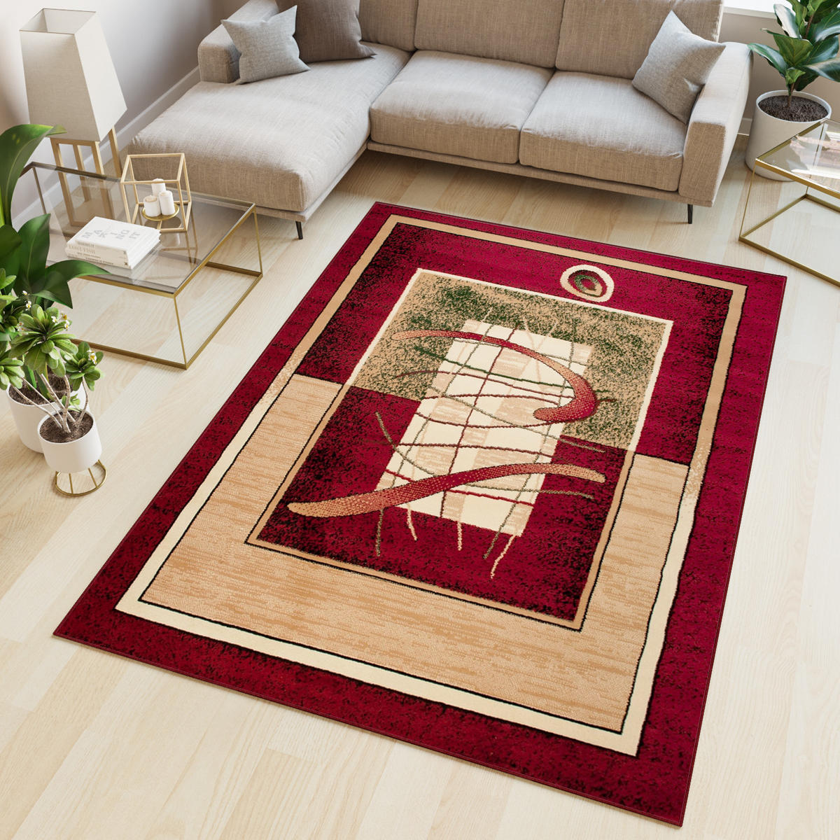 TEPPICH ATLAS Rot Beige 250/350 cm - Beige/Rot, Textil (250/350cm) - Tapiso