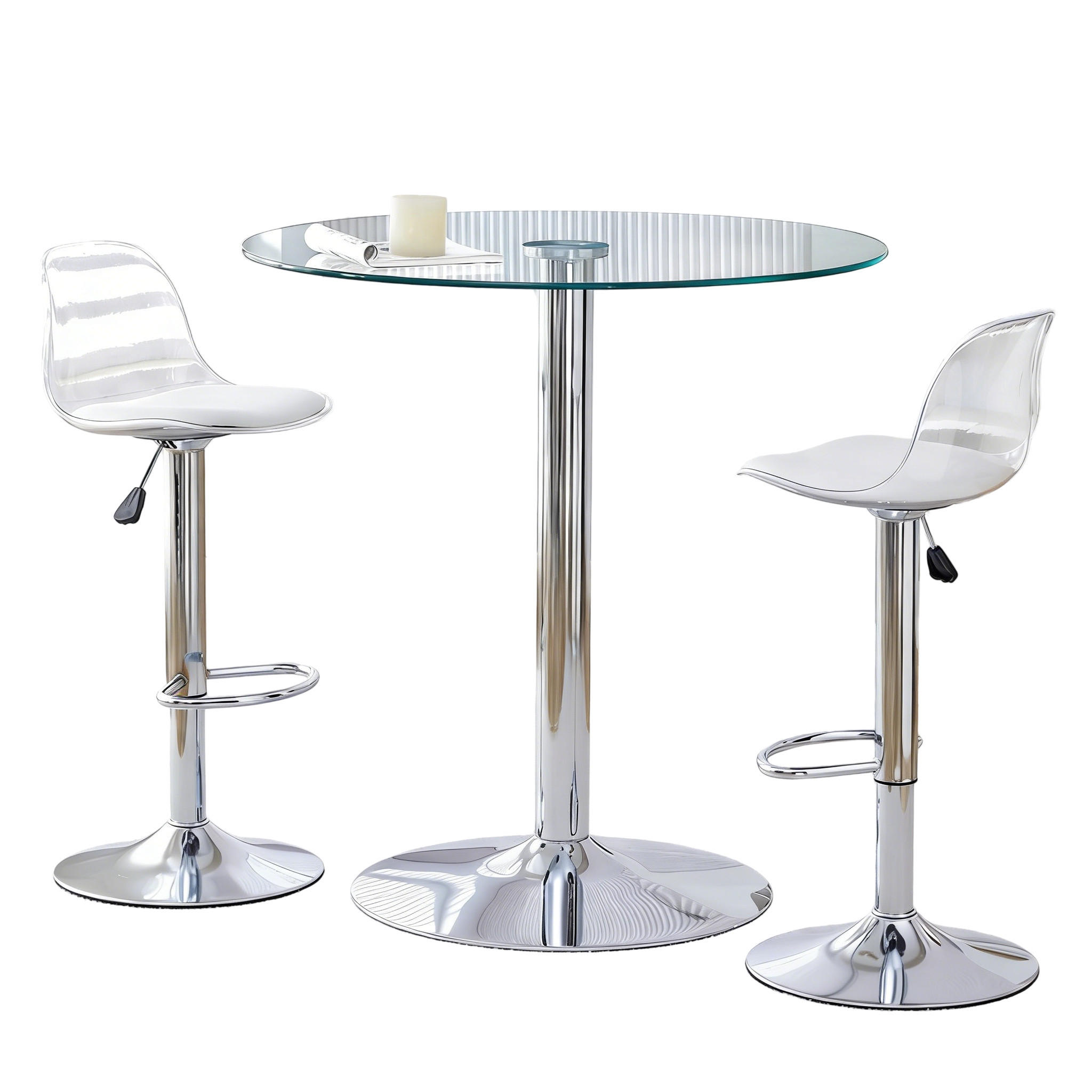 ComfortXL Bartisch-Set Silber 89x92x89 cm