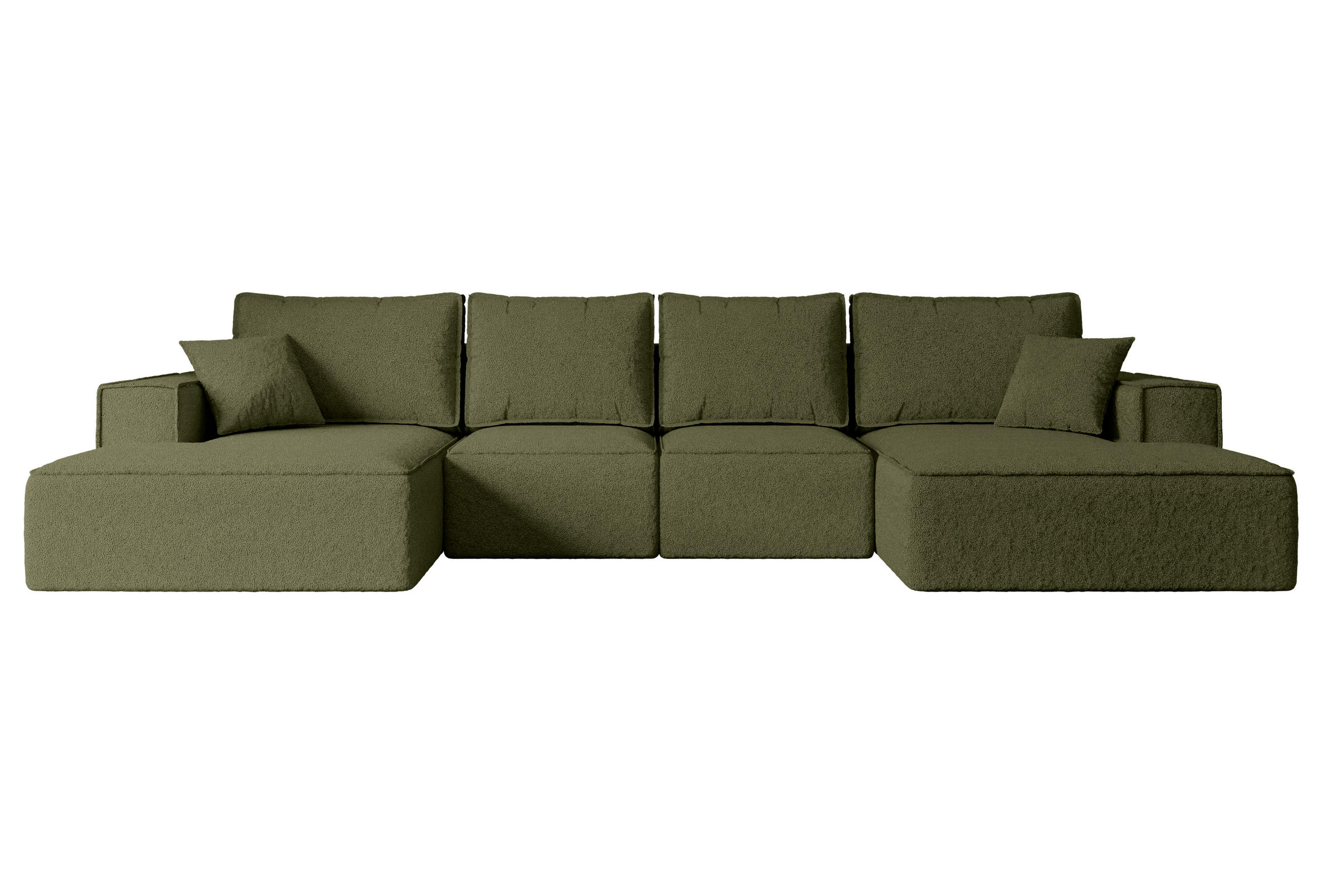 ALTDECOR OBÝVACÍ SADA s funkcí lůžka a úložným prostorem pod postelí SIERRA-U-S – 349 x 161 x 87 cm, zelená buklé
