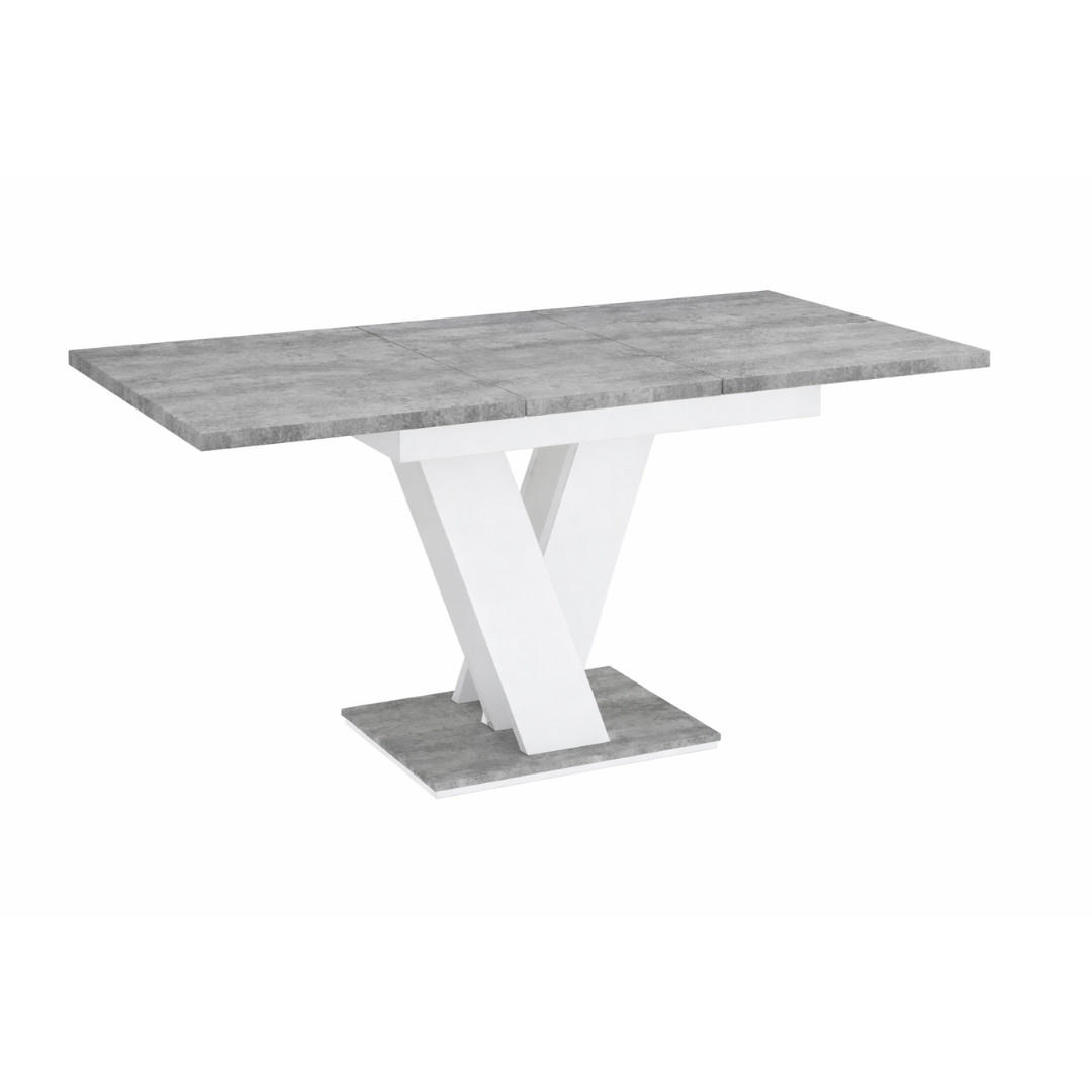ESSTISCH Grau Betonoptik und Weiß Ausziehbar 120 - 160 cm - Weiß/Grau, Holzwerkstoff (120/80/75cm) - PROSPERO