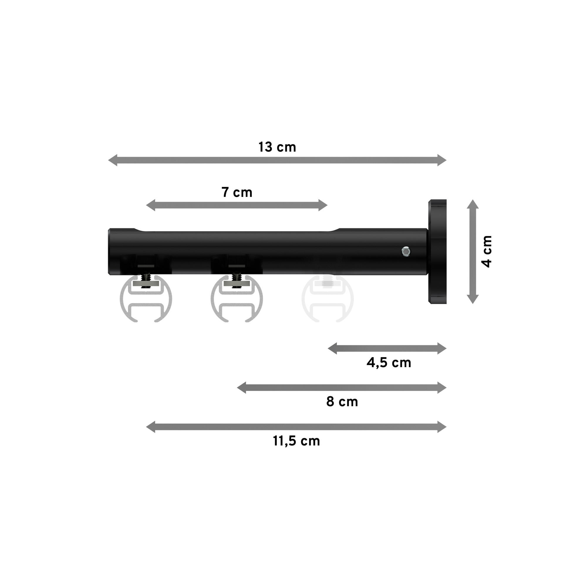 INNENLAUF-GARDINENSTANGEN-SET Siteno Santo 140 cm, 2-läufig, 20 mm Ø Schwarz - Schwarz, Metall (140cm) - INTERDECO