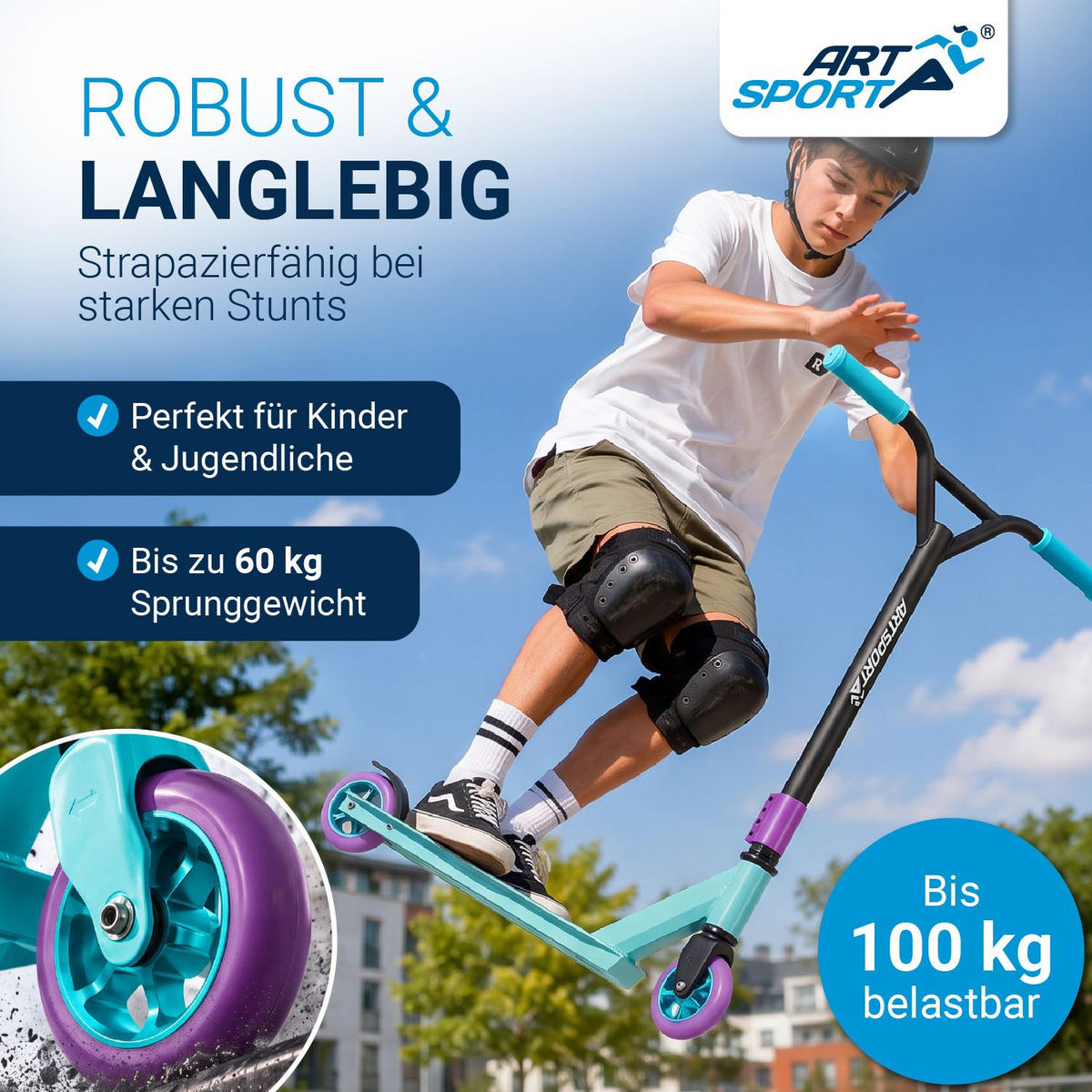 STUNTSCOOTER Retro Purple - Lila, Metall (84/47/84cm) - Artsport