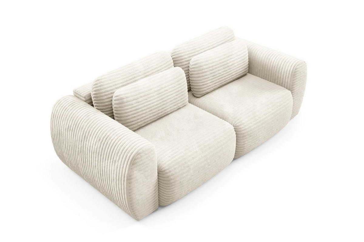 SCHLAFSOFA mit Bettkasten Creme - Creme/Schwarz, Holz/Holzwerkstoff (266/95/110cm) - Furnisell
