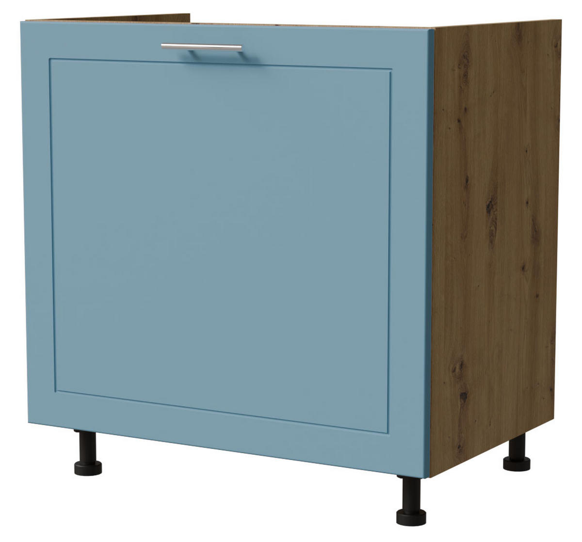 SPÜLENUNTERSCHRANK Bari D1Z/80 Eiche Artisan / RAL 5024 pastellblau 80 / 50 / 82cm Blum Teilauszug - Blau/Eiche Artisan, Holz/Holzwerkstoff (80/82/50cm) - Feldmann-Wohnen