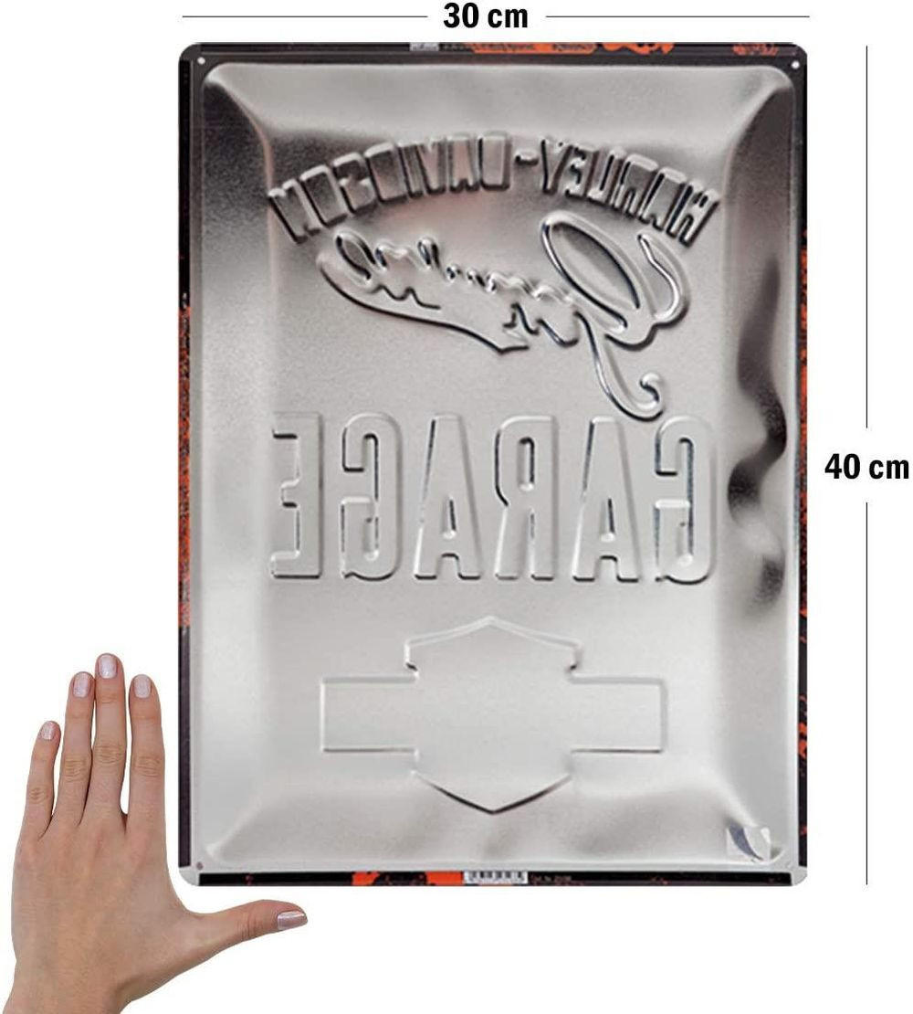 BLECHSCHILD 30/40 cm Harley-Davidson Garage - Multicolor, Metall (30/40/0.2cm) - Nostalgic-Art