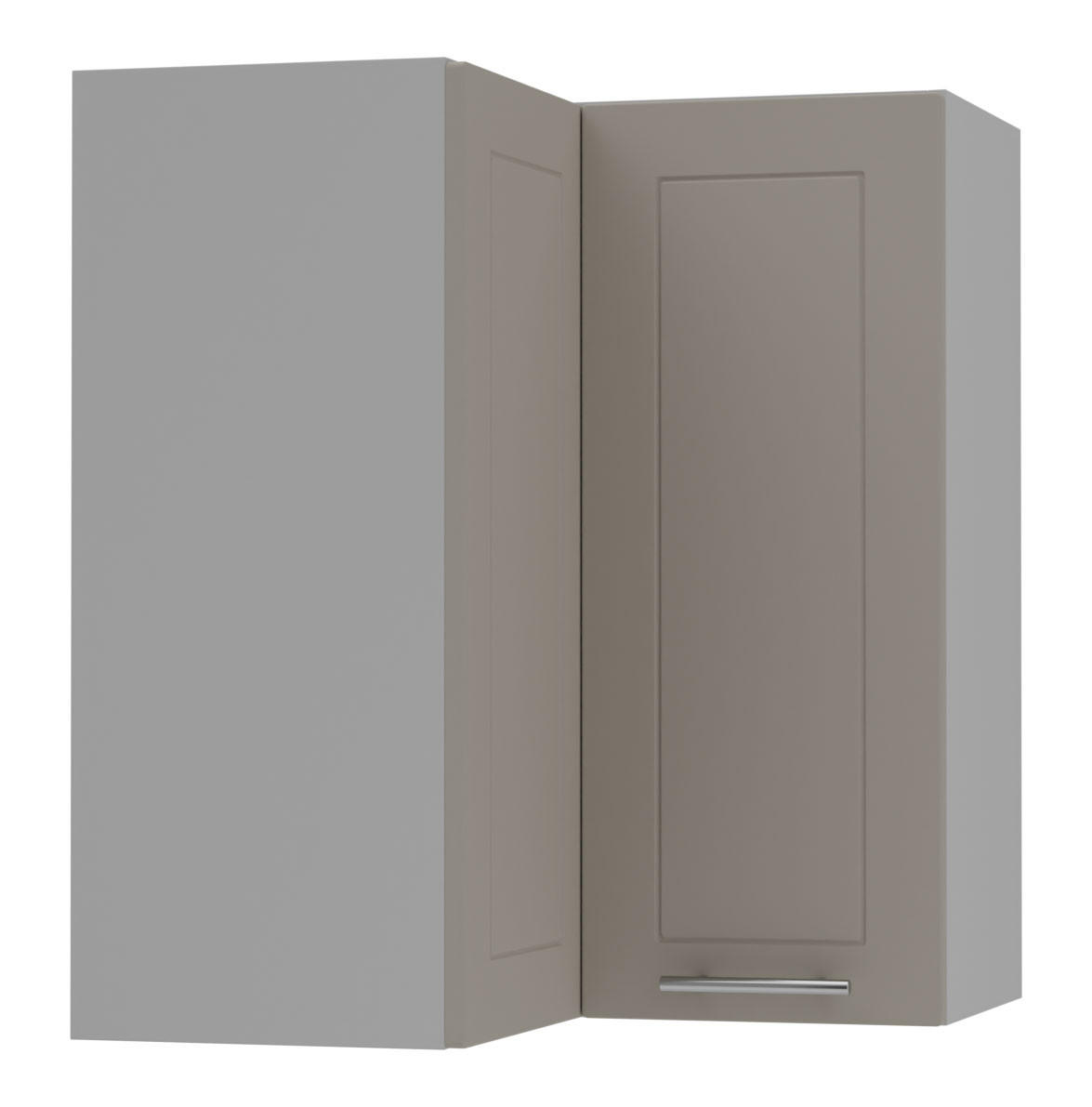 ECKHÄNGESCHRANK Kvantum W12/60 Beige Matt / Grau Matt 60 / 60 / 72cm - Beige/Grau, Holz/Holzwerkstoff (60/72/60cm) - Feldmann-Wohnen