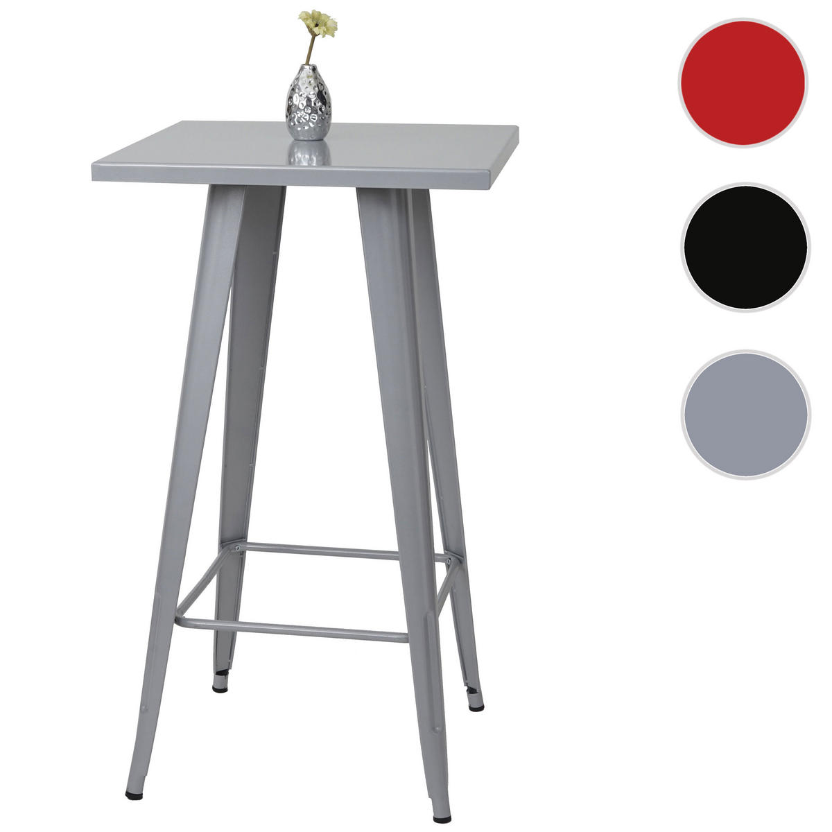 STEHTISCH METALL eckig Grau - Grau, Metall (60/60/105cm) - MCW