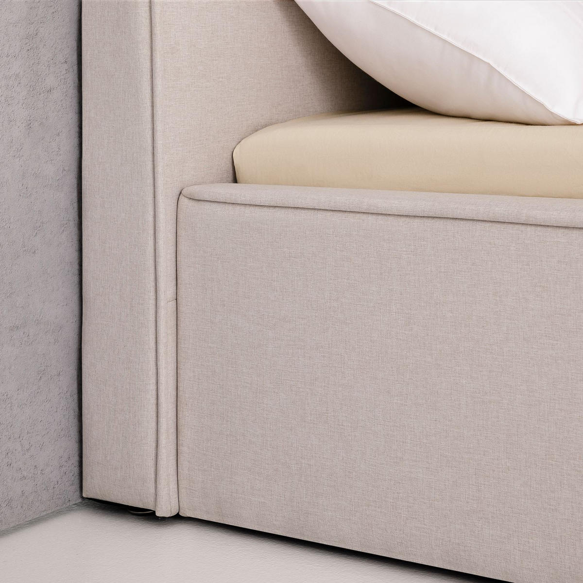 POLSTERBETT CALM 180x200 cm grau - Grau, Textil (180/200cm) - IDIMEX