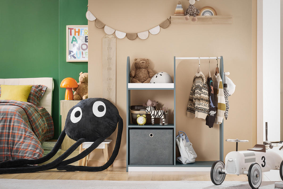 KINDERGARDEROBE Grau - Grau, Holzwerkstoff (97/108/35cm) - SoBuy