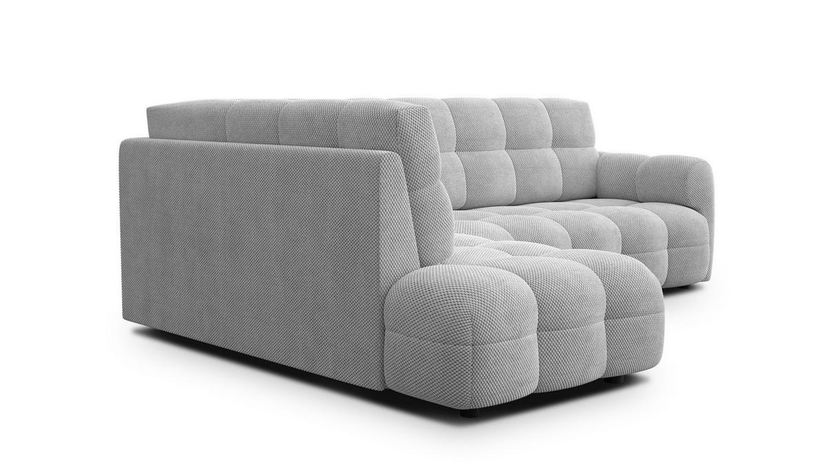 ECKSOFA MELLOW 5-Sitzer, hellgrau - Hellgrau/Schwarz, Holz/Textil (283/191cm) - Courtois Laville