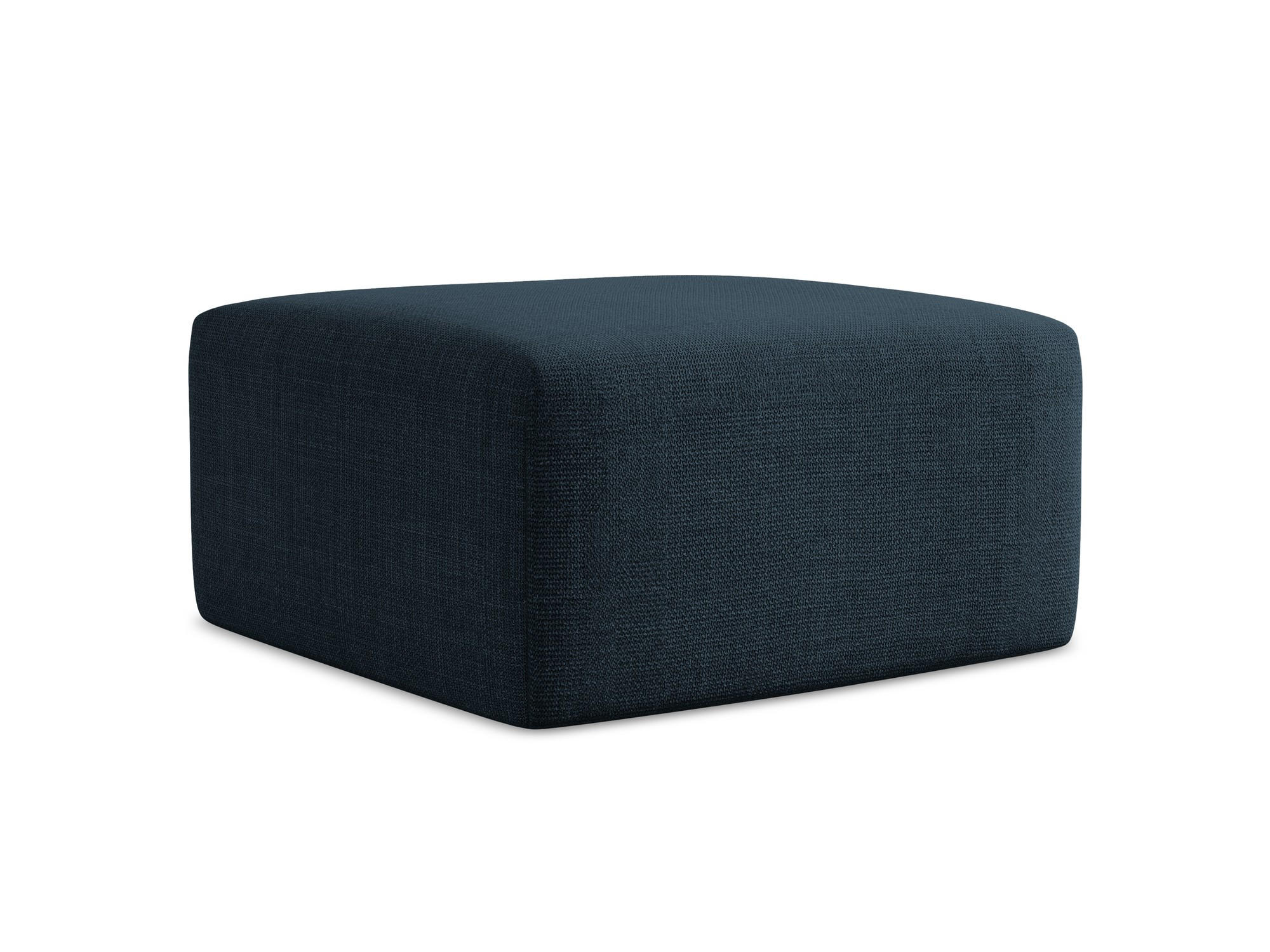 POUF Strukturstoff Blau - Türkis/Schwarz, Holzwerkstoff/Kunststoff (75/37/75cm) - Makamii