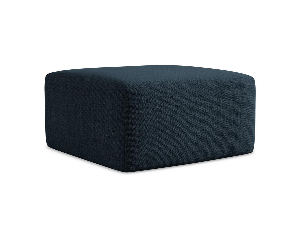 POUF Strukturstoff Blau - Türkis/Schwarz, Holzwerkstoff/Kunststoff (75/37/75cm) - Makamii