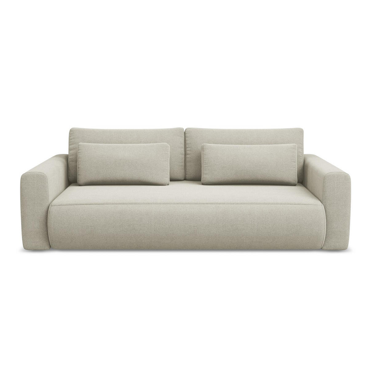 3-SITZER SOFA mit Schlaffunktion Strukturstoff Stoff Beige - Beige/Creme, Kunststoff/Textil (238/82/105cm) - LaMiaSofa