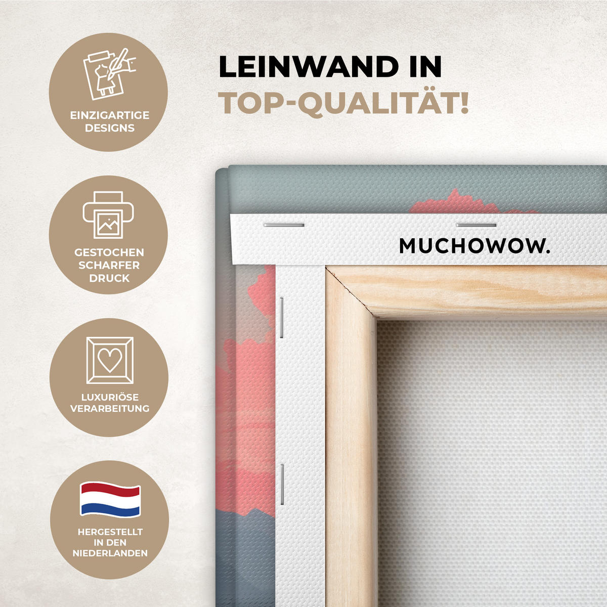 LEINWANDBILD Segelboot - Rosa Meer - Sonnenuntergang - Berge Wanddeko 90x60 cm - Rosa, Textil (90/60cm) - MuchoWow