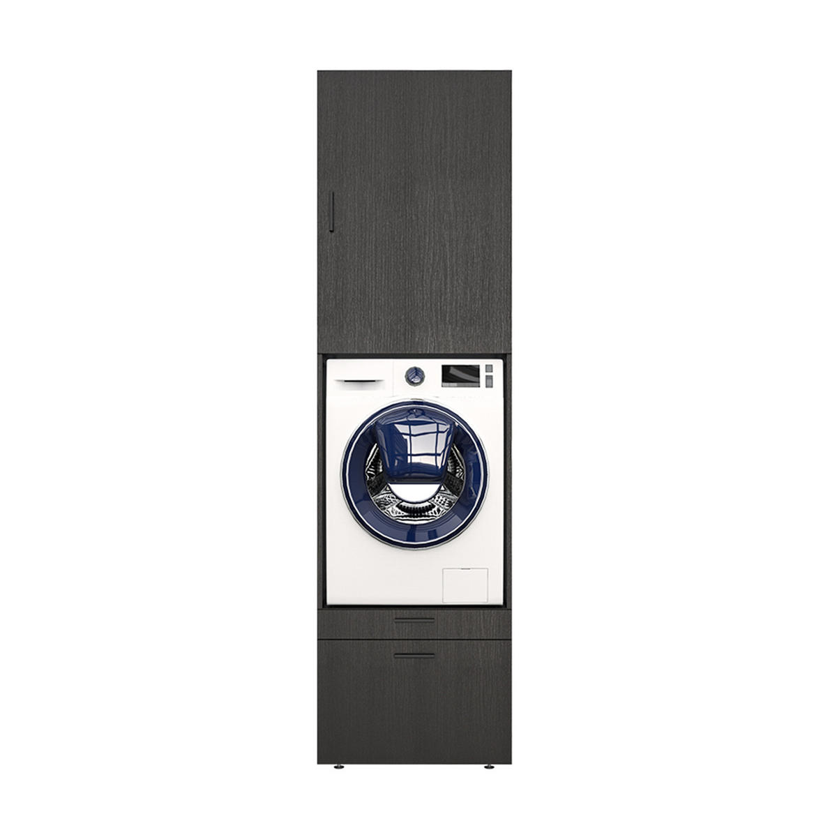 WASCHMASCHINENSCHRANK Serie 2 67cm Breit, 240cm Hoch - Schwarz, Holzwerkstoff (67/240/67cm)