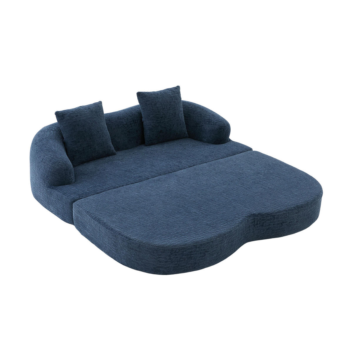 SCHLAFSOFA DE-33900 2-in-1 klappbar Marineblau - Blau, Textil (84/65/157cm) - ComfortXL