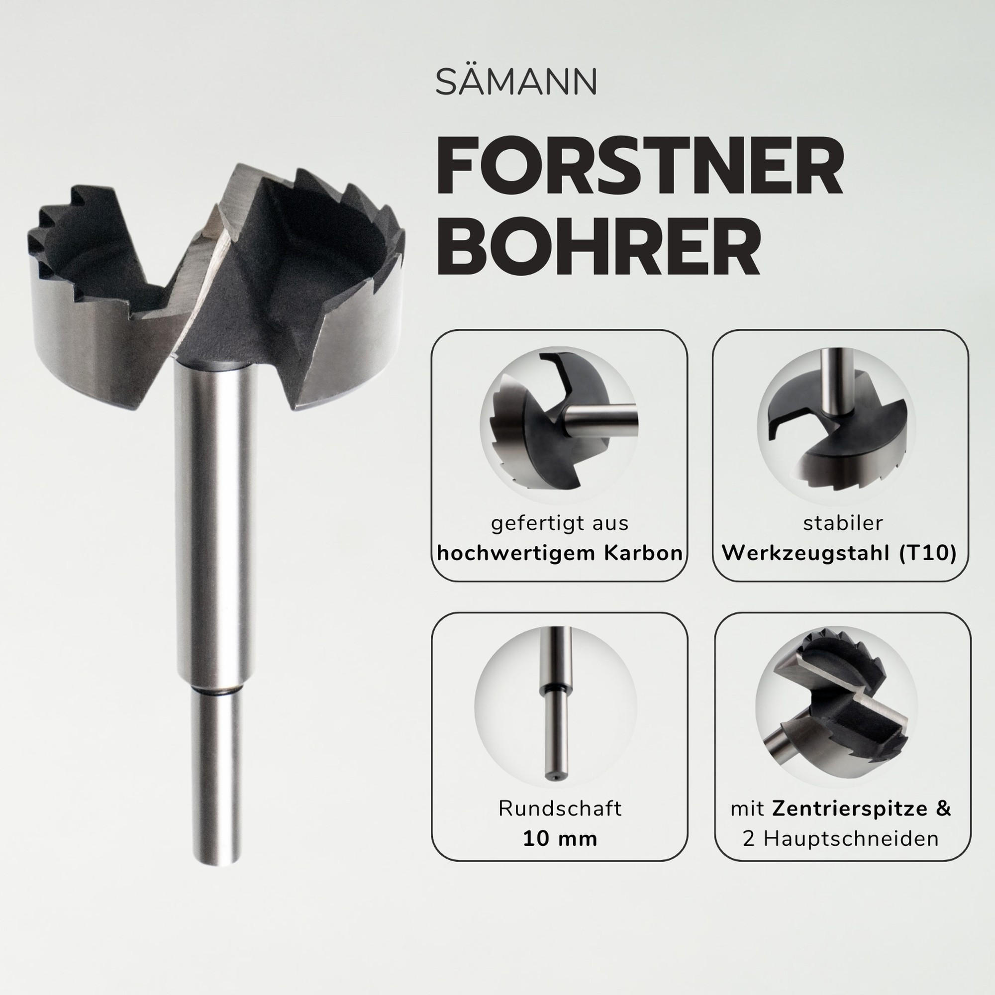 FORSTNERBOHRER gezahnt Ø 110 mm Holzbohrer Astlochbohrer Scharnierlochbohrer - Silberfarben, Metall (16/11/16cm) - Sämann – make a difference.