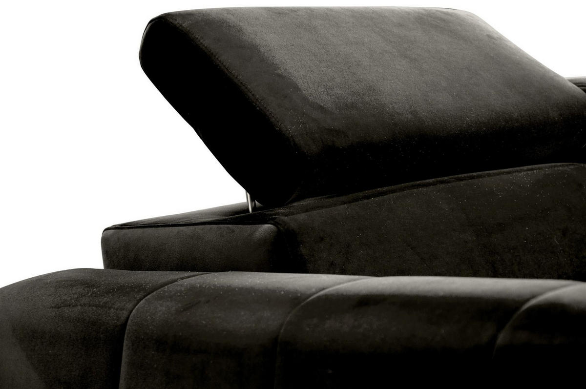 ECKSOFA Agnesa Xs In Salvador - Schwarz, Holzwerkstoff/Textil (260/200cm) - Fun Möbel