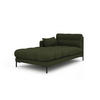 CHAISELONGUE links Mamaia aus strukturiertem Stoff grün - Grün, Textil (102/75/185cm) - Micadoni