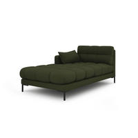 CHAISELONGUE links Mamaia aus strukturiertem Stoff grün - Grün, Textil (102/75/185cm) - Micadoni