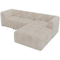ROHOVÁ SEDAČKA VORITA L 3M - Béžová Manšestr - Pravá - černá/krémová, textil/plast (176/267cm) - MKS