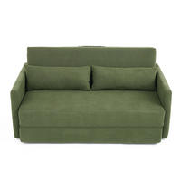 SCHLAFSOFA 2-Sitzer Sofa mit Schlaffunktion,klappbar,Grün - Grün, Textil (165/82/92cm) - LVHOM