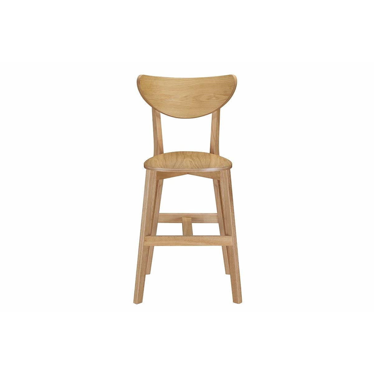 BARHOCKER Skandinavisch Eiche 2er-Set LEENA - Braun, Holz (51/101/50cm) - Miliboo