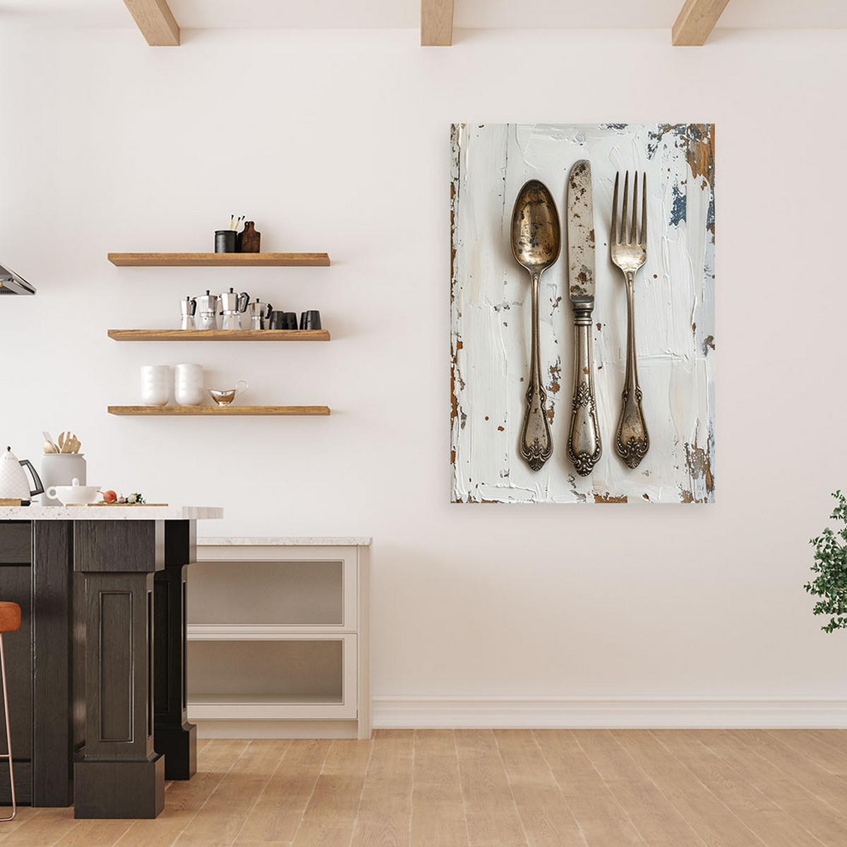 LEINWANDBILD Essen & Trinken 80x120cm - Beige, Textil (80/120cm) - Feeby