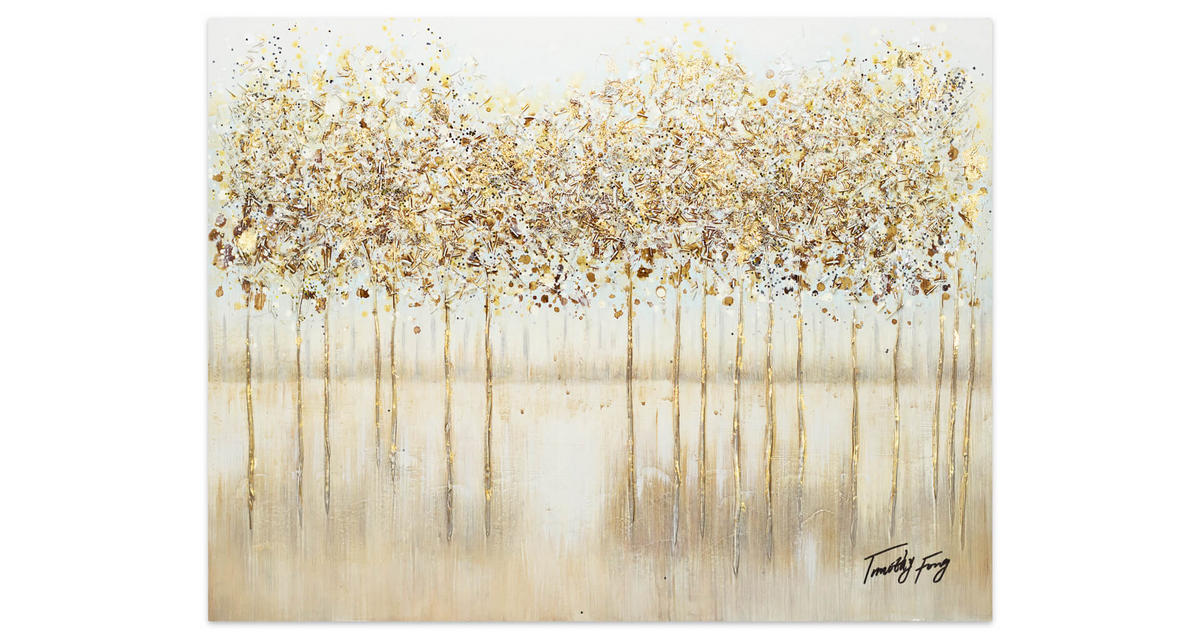 ACRYLBILD HANDGEMALT 100/75 cm - Goldfarben/Kupferfarben, Holz/Textil (100/75cm) - KUNSTLOFT