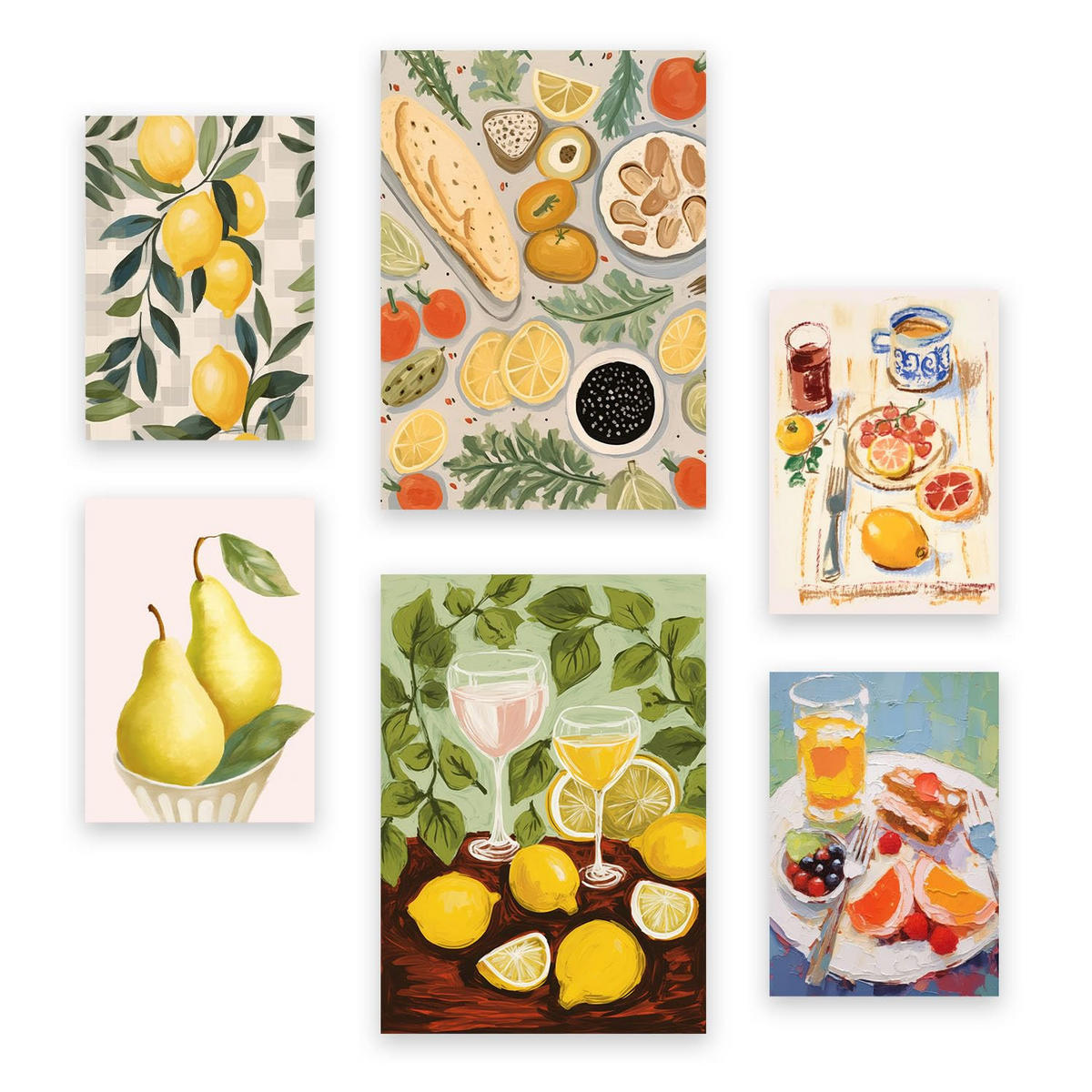 POSTER Set Mit 6 Zitronen Und Marmelade A3 & A4 Rahmenlos - Klar, Papier (29/3cm) - Nacnic