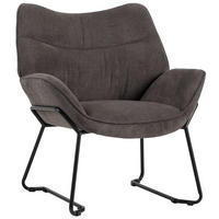 SESSEL Aliano dunkelgrau - Schwarz/Grau, Textil/Metall (73/76/67cm) - Mr. Deko