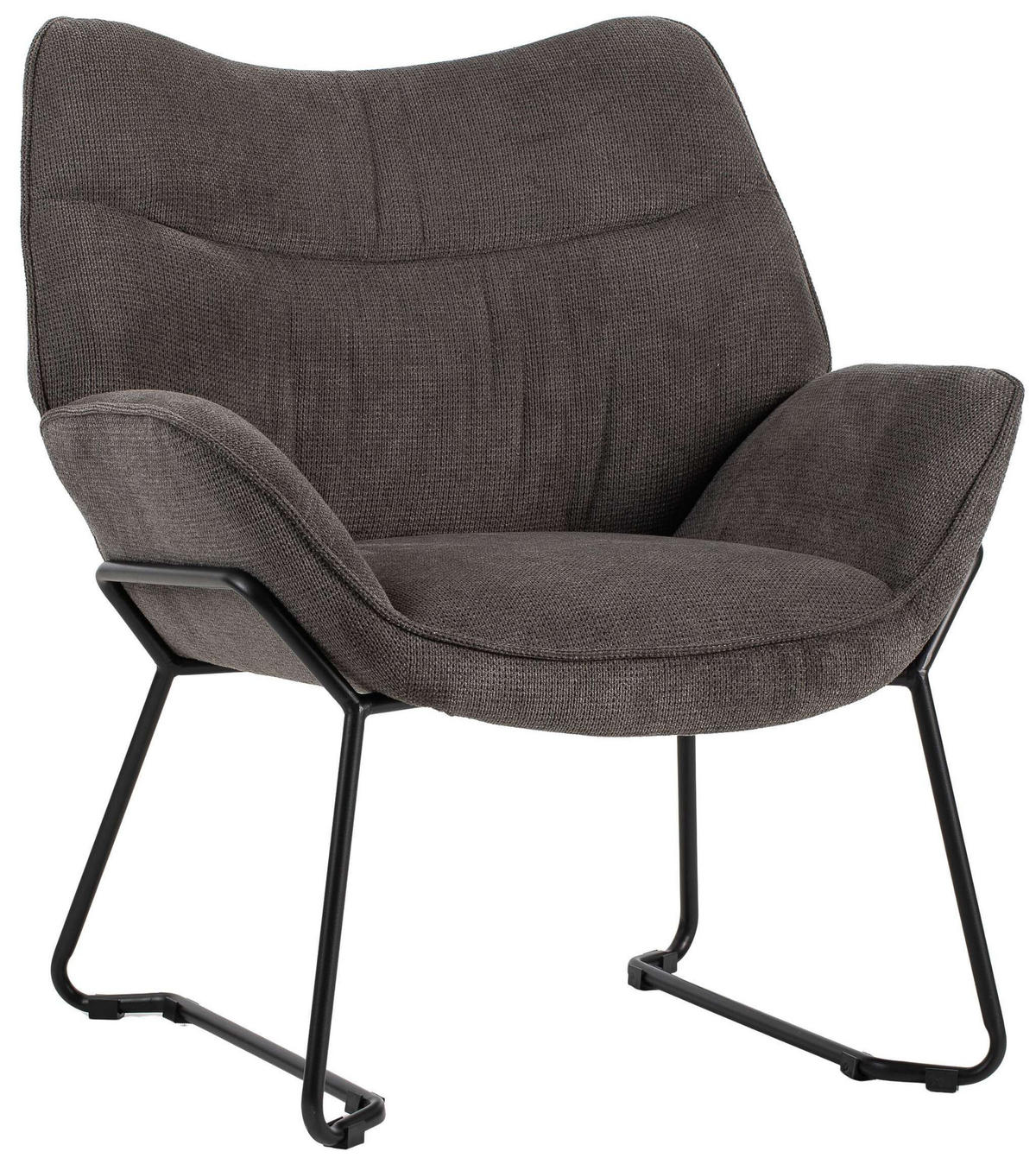 SESSEL Aliano dunkelgrau - Schwarz/Grau, Textil/Metall (73/76/67cm) - Mr. Deko