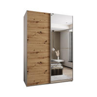 SCHWEBETÜRENSCHRANK 245,5/170/64 2-türig - Silberfarben/Eiche Artisan, Holz/Metall (170/245/64cm) - Abiks Möbel