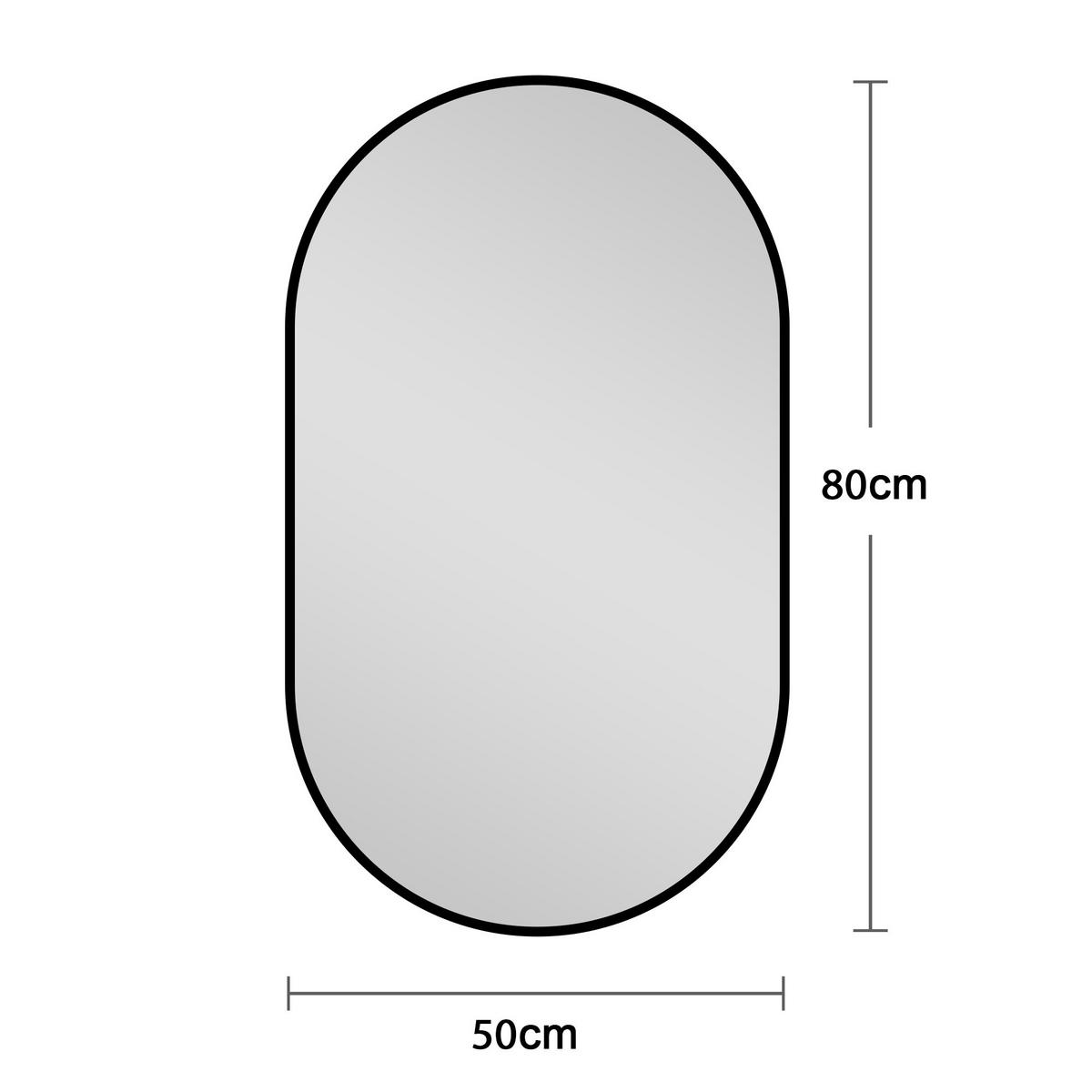 BADEZIMMERSPIEGEL 50x80x3cm Silber,horizontal/vertikal montierbar mit Explosionsschutzglas - Silberfarben, Glas (3/80/50cm) - Modfu