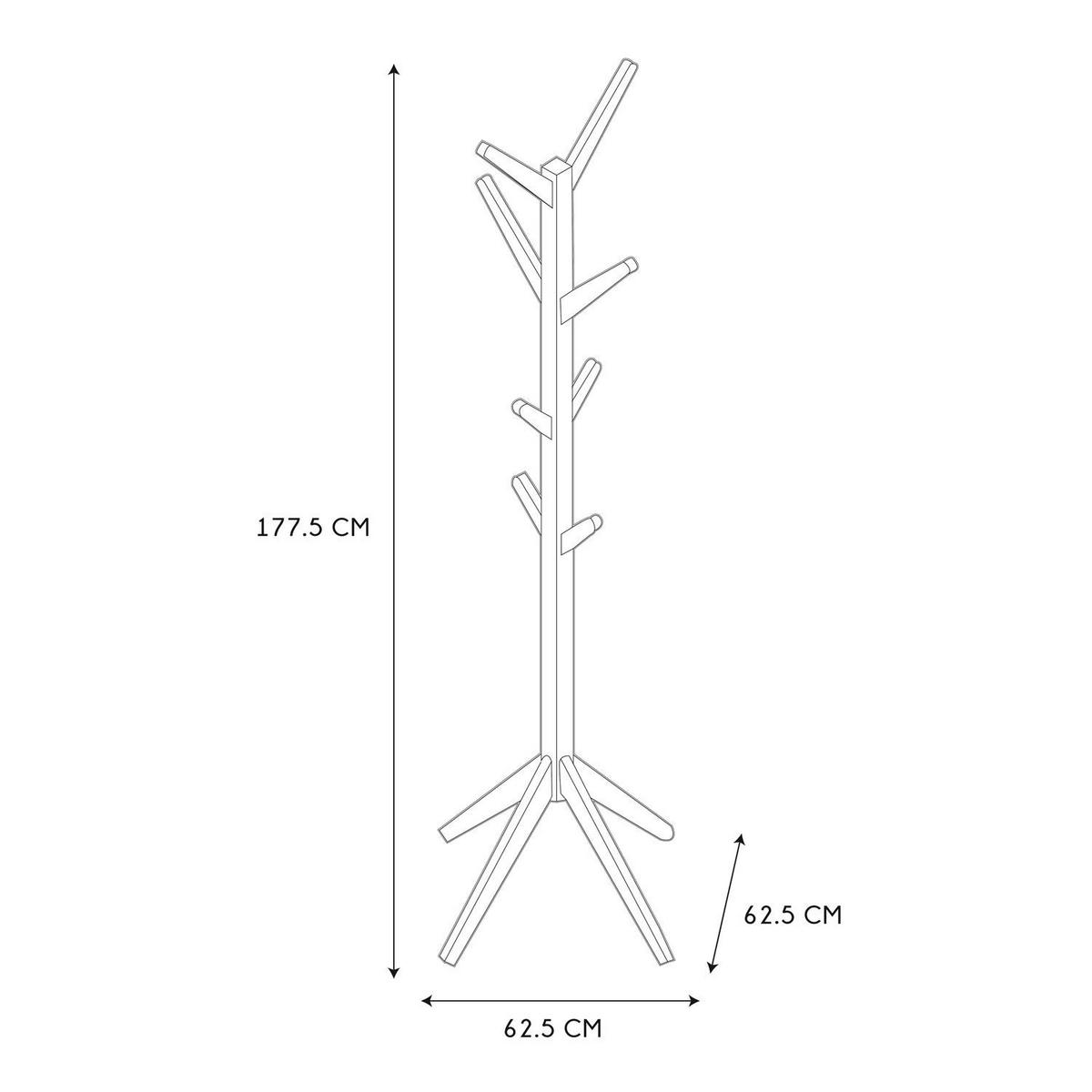 VĚŠÁK na kabáty z přírodního bambusu, výška 177 cm - TIA - jabloňová, dřevo (45/177.5/45cm) - Calicosy