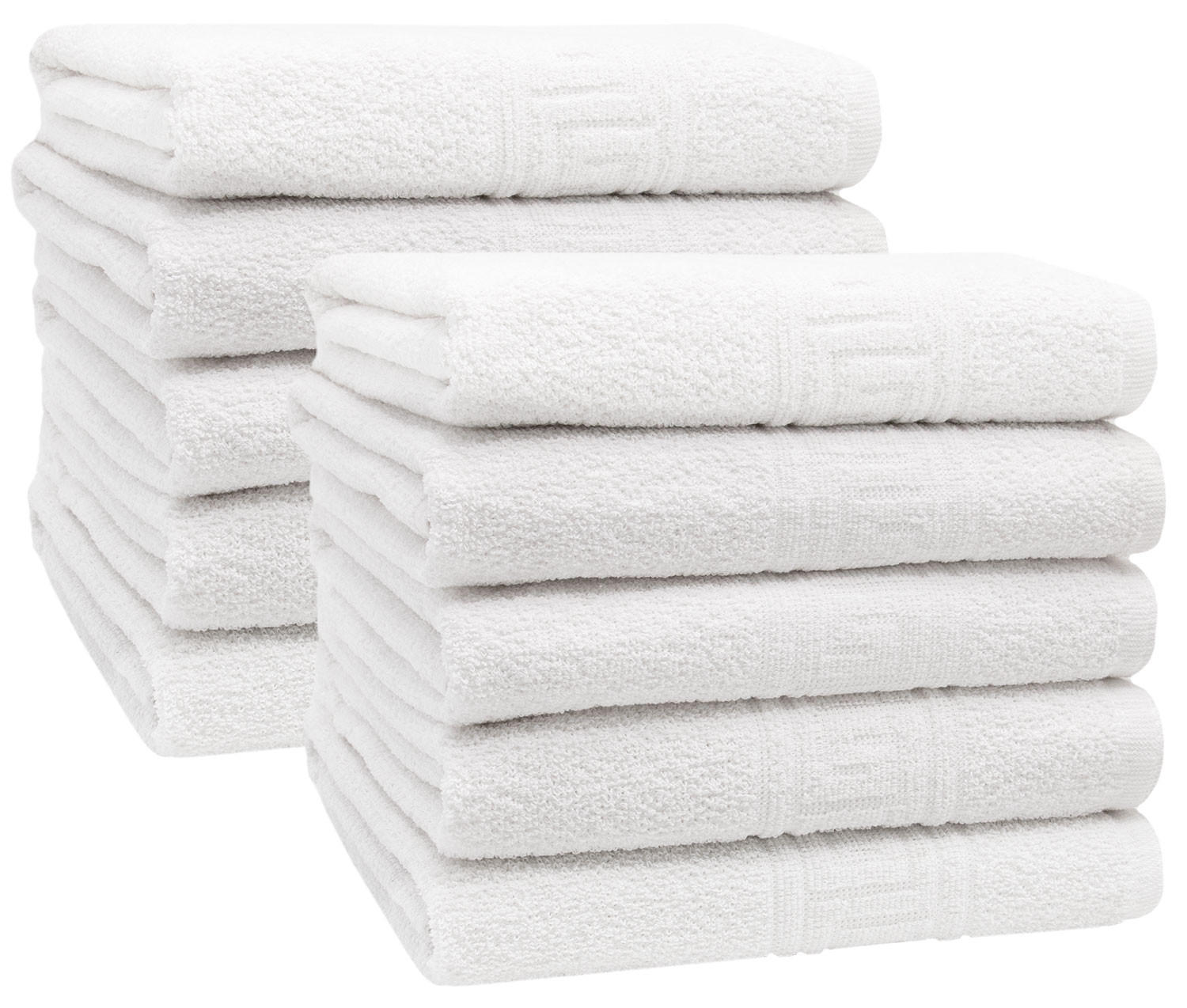 HANDTÜCHER, 10er-Set, 50x100 cm, 80% Baumwolle, 20% Polyester, Weiß - Weiß, Naturmaterialien (50/100cm) - Zollner