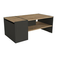 COUCHTISCH mit Stauraum - Anthrazit & Holzfarben - VELKAN - Anthrazit, Holz (110/60/45cm) - Vente-Unique