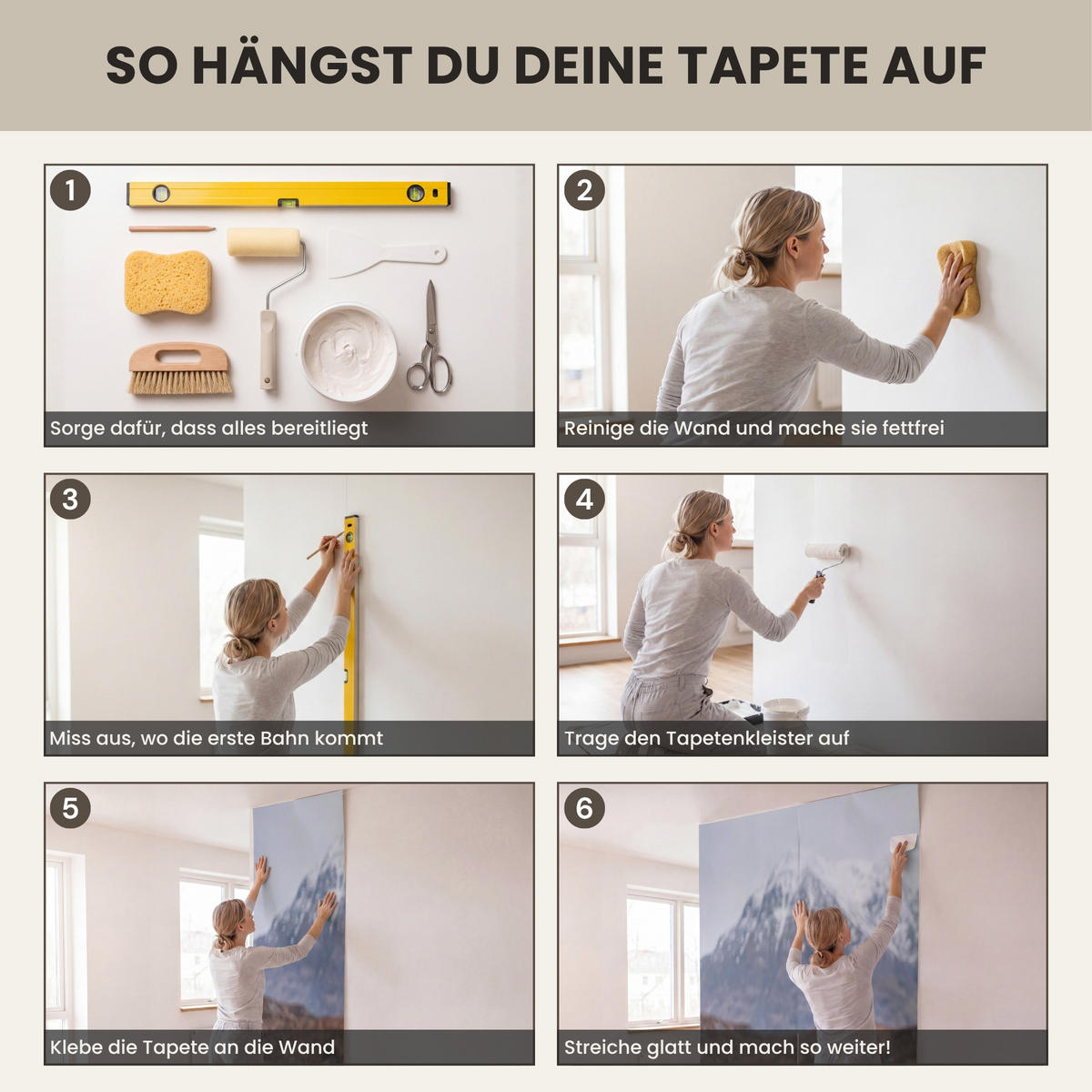 TAPETE - Schottischer Hochländer - Braun - Wasser - 500x200 cm - Braun, Papier (500/200cm) - OnlyWow