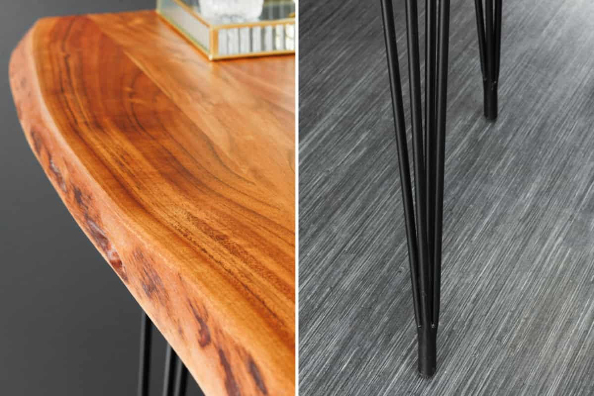 BARTISCH MAMMUT Akazie Natur 140cm - Schwarz/Braun, Holz/Metall (140/106/58cm) - riess-ambiente