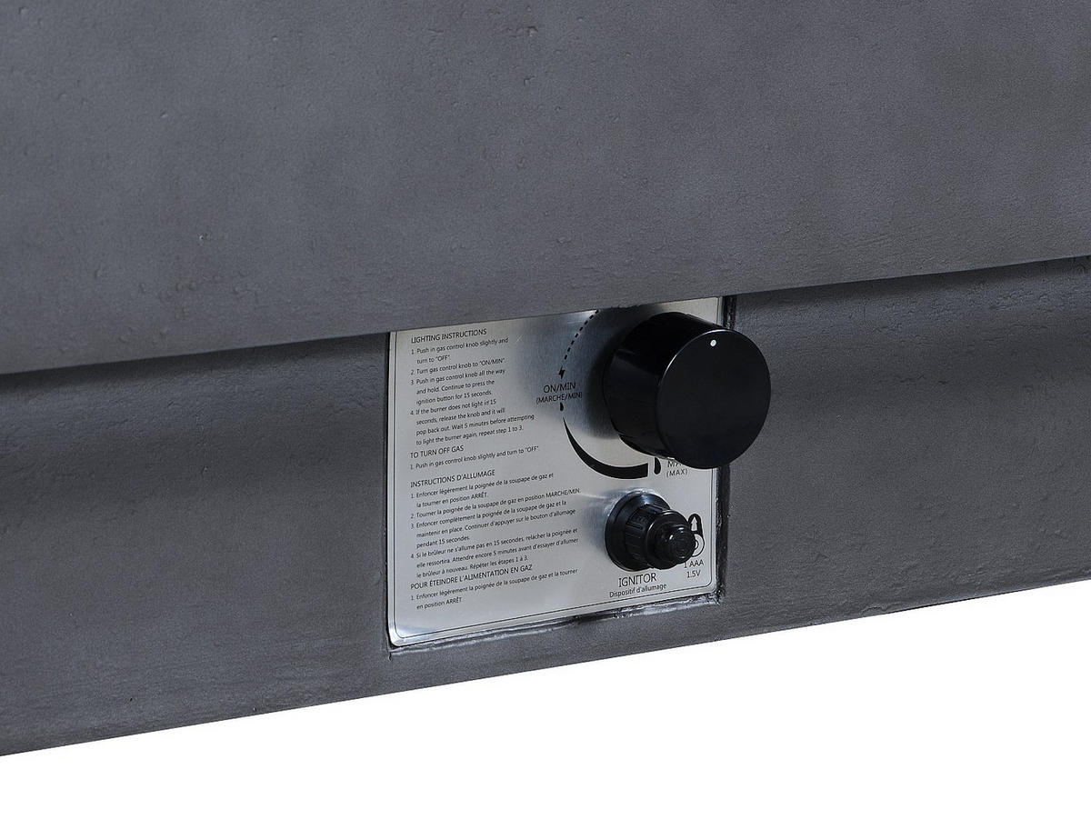 FEUERSCHALE - 152cm x 69.5cm - Kunststein - anthrazitgrau - SEROZA - Anthrazit, Stein (152/52.4/69.5cm) - Vente-Unique