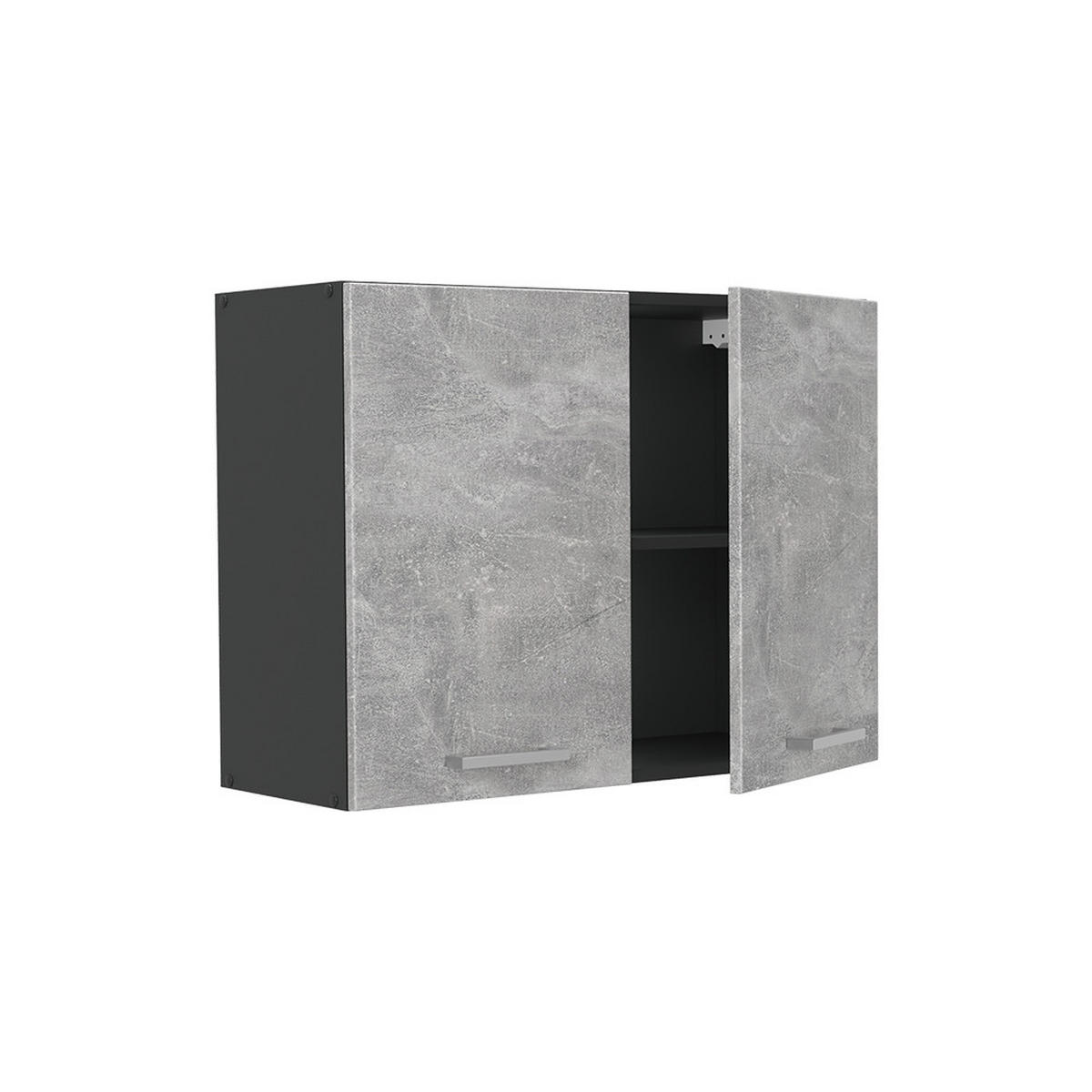 KÜCHENGLASSCHRANK R-Line, Beton/Anthrazit, 80 cm - Anthrazit/Grau, Holzwerkstoff (80/60/31cm) - Vicco