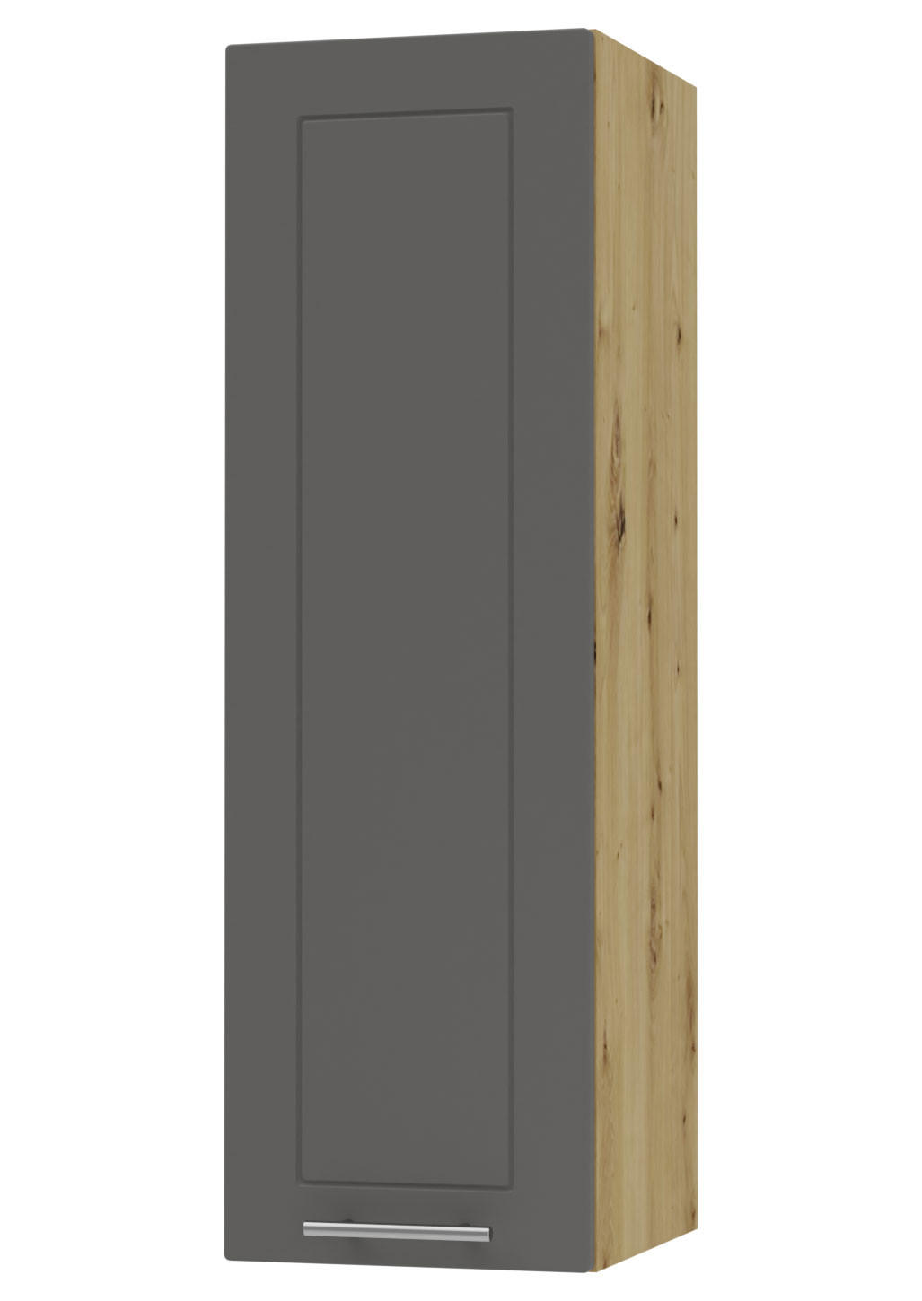 KÜCHENHÄNGESCHRANK Kvantum W4/20 Graphit Matt / Eiche Artisan Matt 20 / 32,5 / 96cm - Graphitfarben/Eiche Artisan, Holz/Holzwerkstoff (20/96/32.5cm) - Feldmann-Wohnen