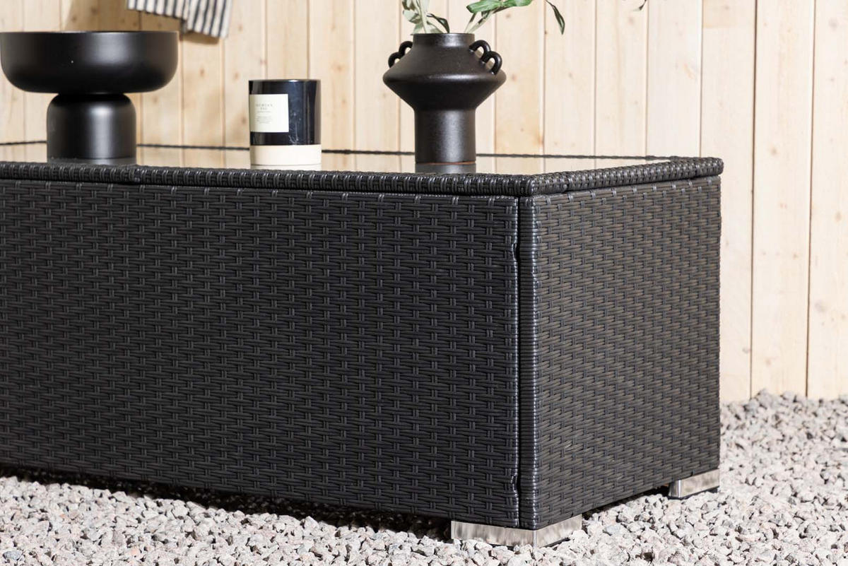 GARTENTISCH schwarz - Schwarz, Holzwerkstoff (120/50/45cm) - ebuy24