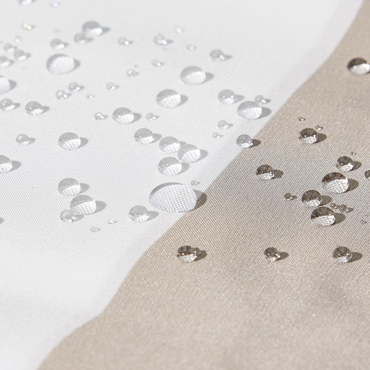 DUSCHVORHANG Weiß Grau Streifen Polyester bedruckt wasserabweisend mit Haken Kunststoff - Multicolor, Textil (180/180cm) - MCBOSON